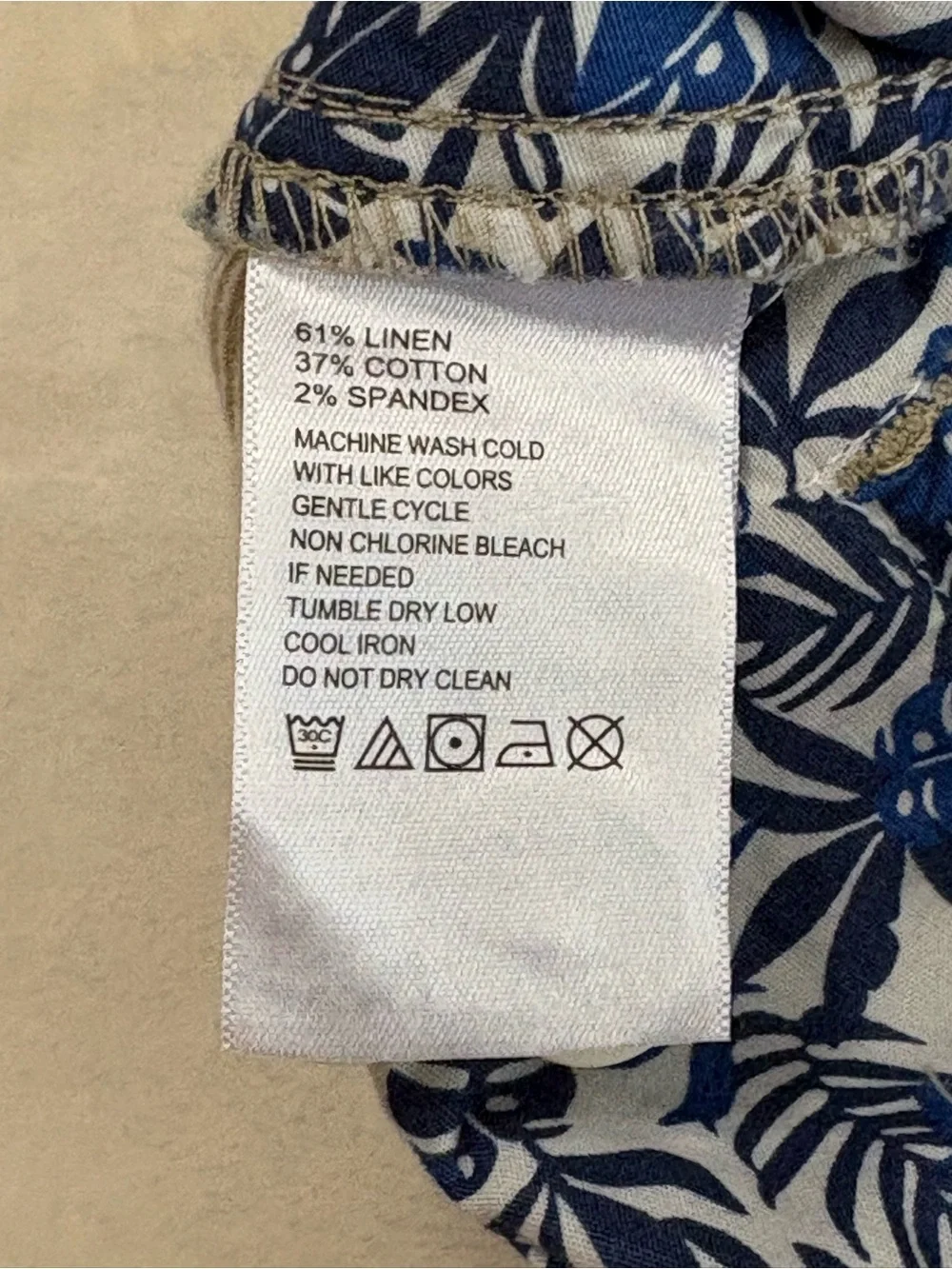 Tommy Bahama Beach Coastal Linen Blend Elastic Pull On Pants Size XL x 32